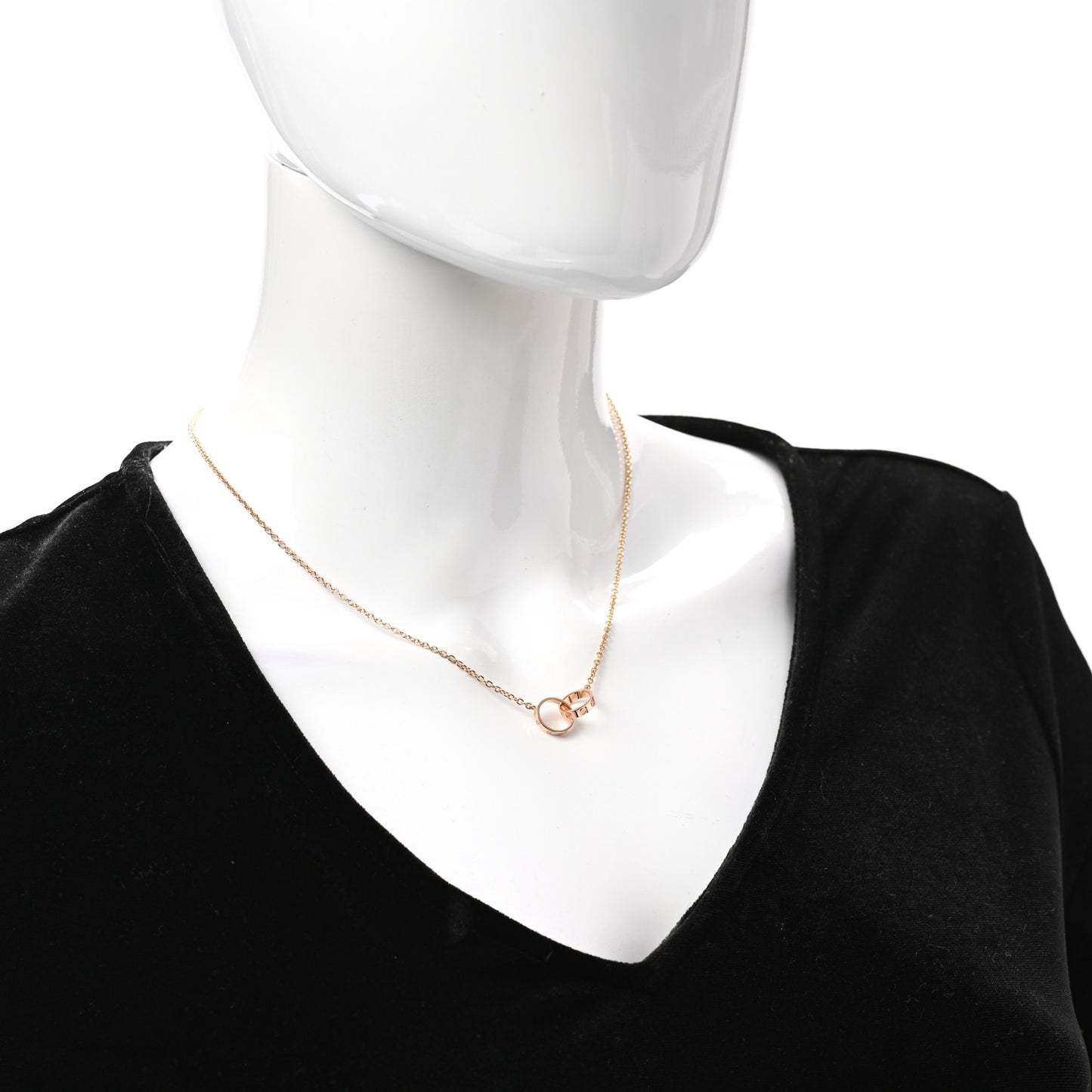 18K Pink Gold Interlocking LOVE Necklace
