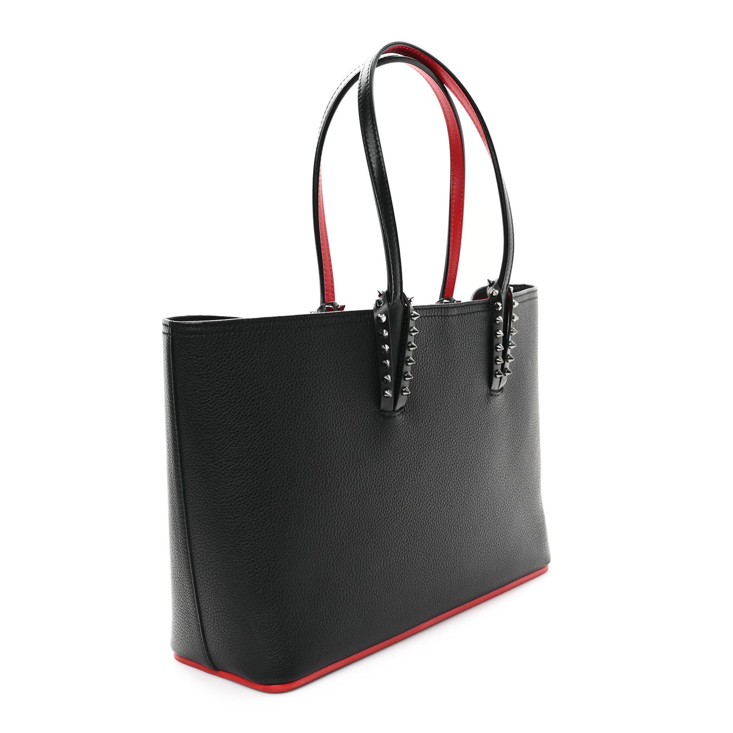 Calfskin Empire Spikes Small East West Cabata Tote Black