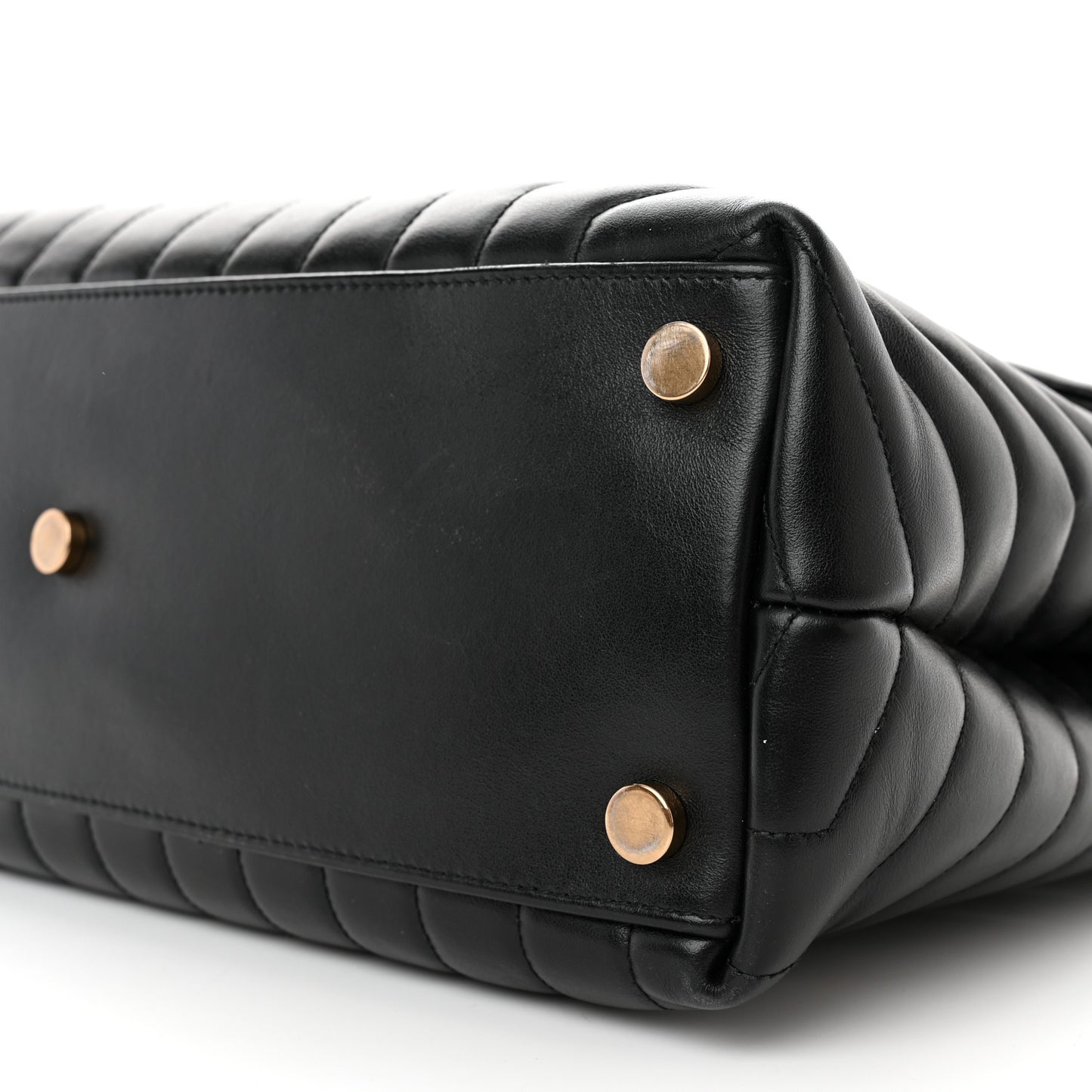 Calfskin Y Quilted Monogram Large Loulou Chain Satchel Black