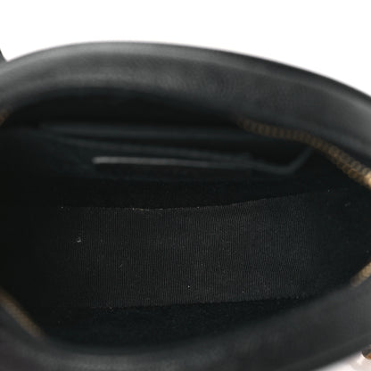 Saint Laurent Grain De Poudre Matelasse Chevron Quilted Round Vinyle Camera Bag Black 5 of 10