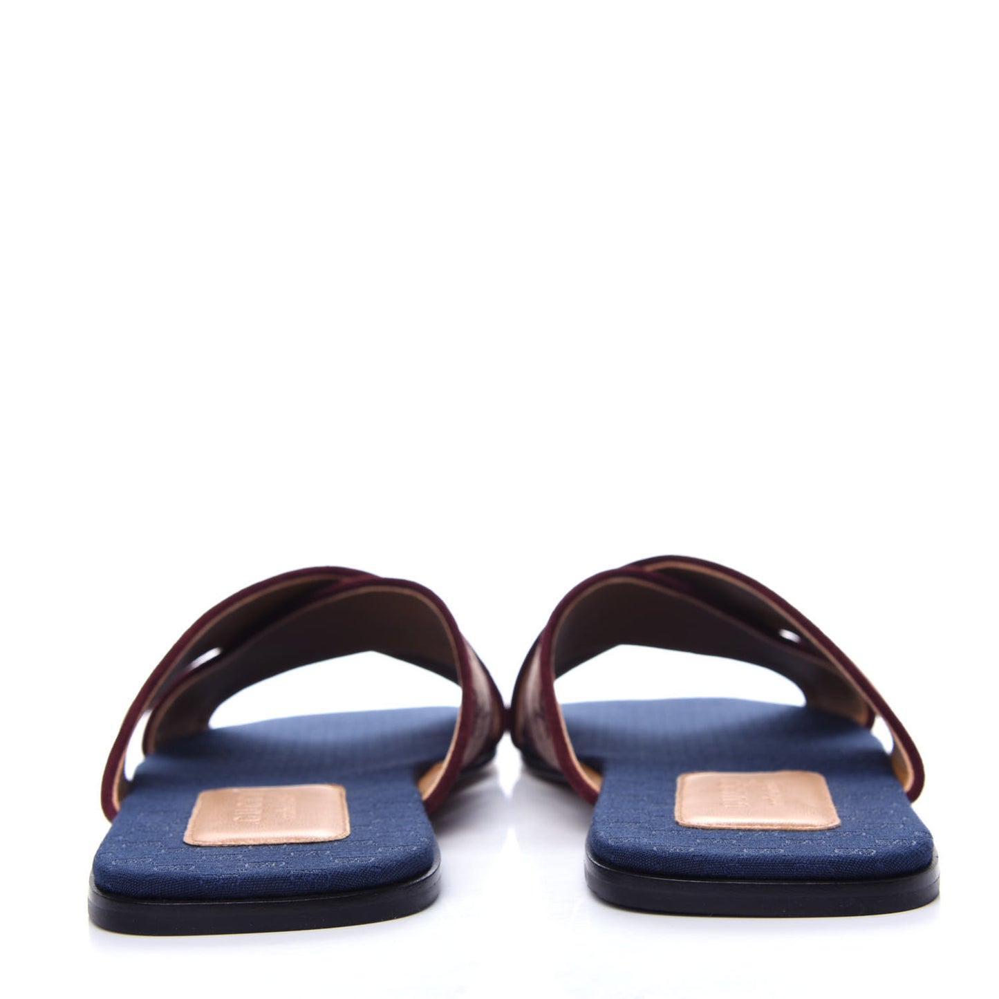 Canvas GG Monogram Mens Criss Cross Slide Sandals 12 Sahara Rubino Chardonnay