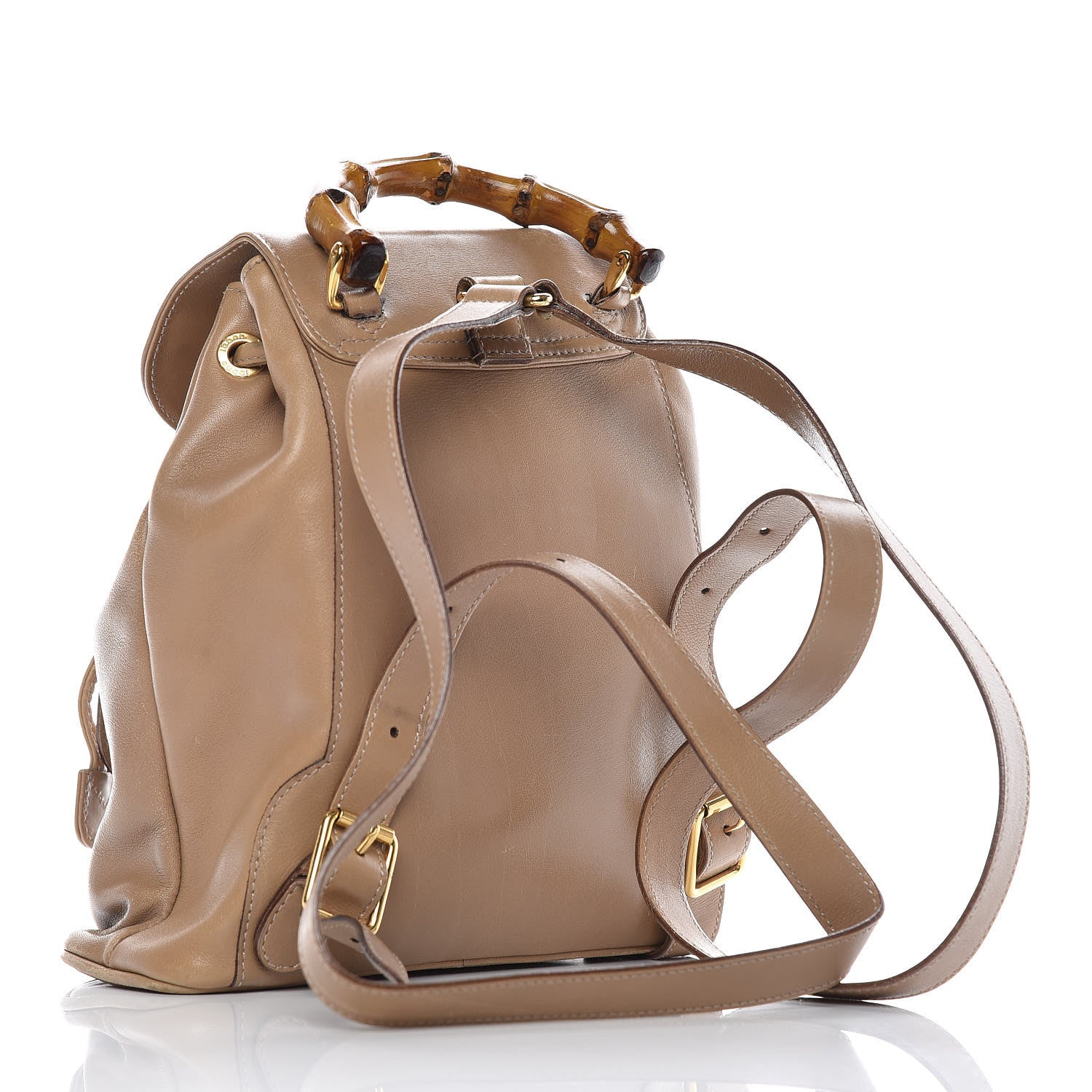 Gucci Calfskin Bamboo Mini Backpack Beige 3 of 16