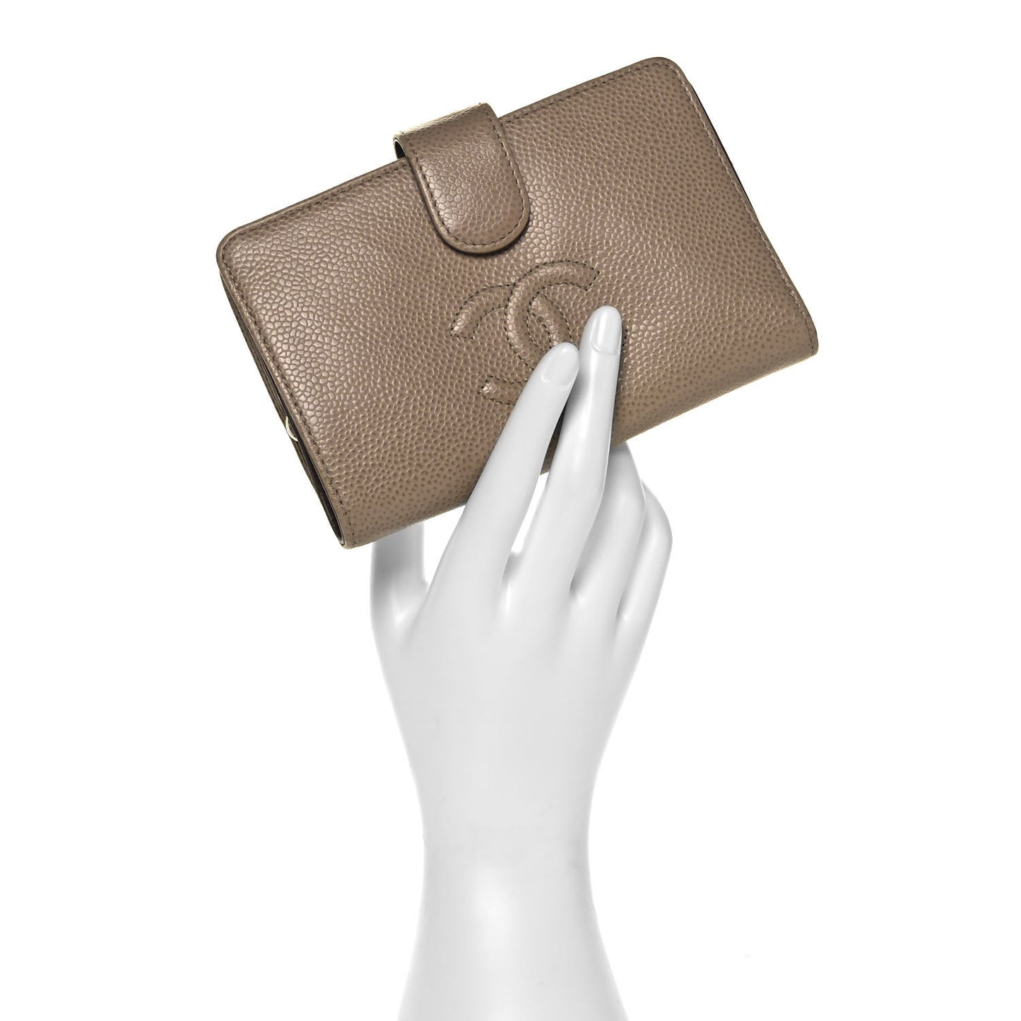 Caviar Timeless CC French Wallet Beige