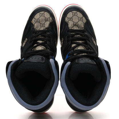 Gucci Demetra GG Supreme Monogram Mens Basket High Top Sneakers 10.5 Black Beige Ebony Grey 2 of 14
