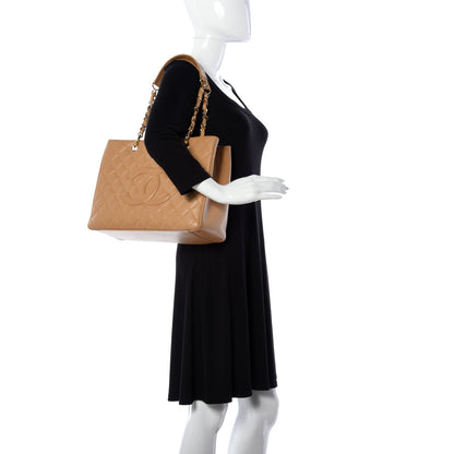 Chanel Caviar Quilted Grand Shopping Tote GST Beige 2 of 10