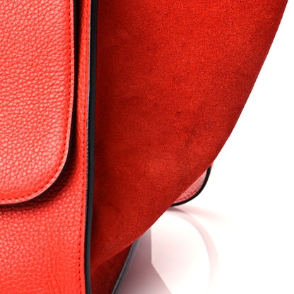 Celine Drummed Calfskin Suede Medium Trapeze Vermillion 10 of 12