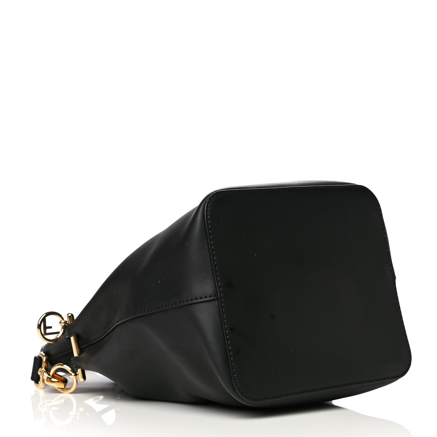 Fendi Vitello Century Matte F is Fendi Stamp Patch Bi-Color Grande Mon Tresor Bucket Bag Black Maya Fragola 5 of 12