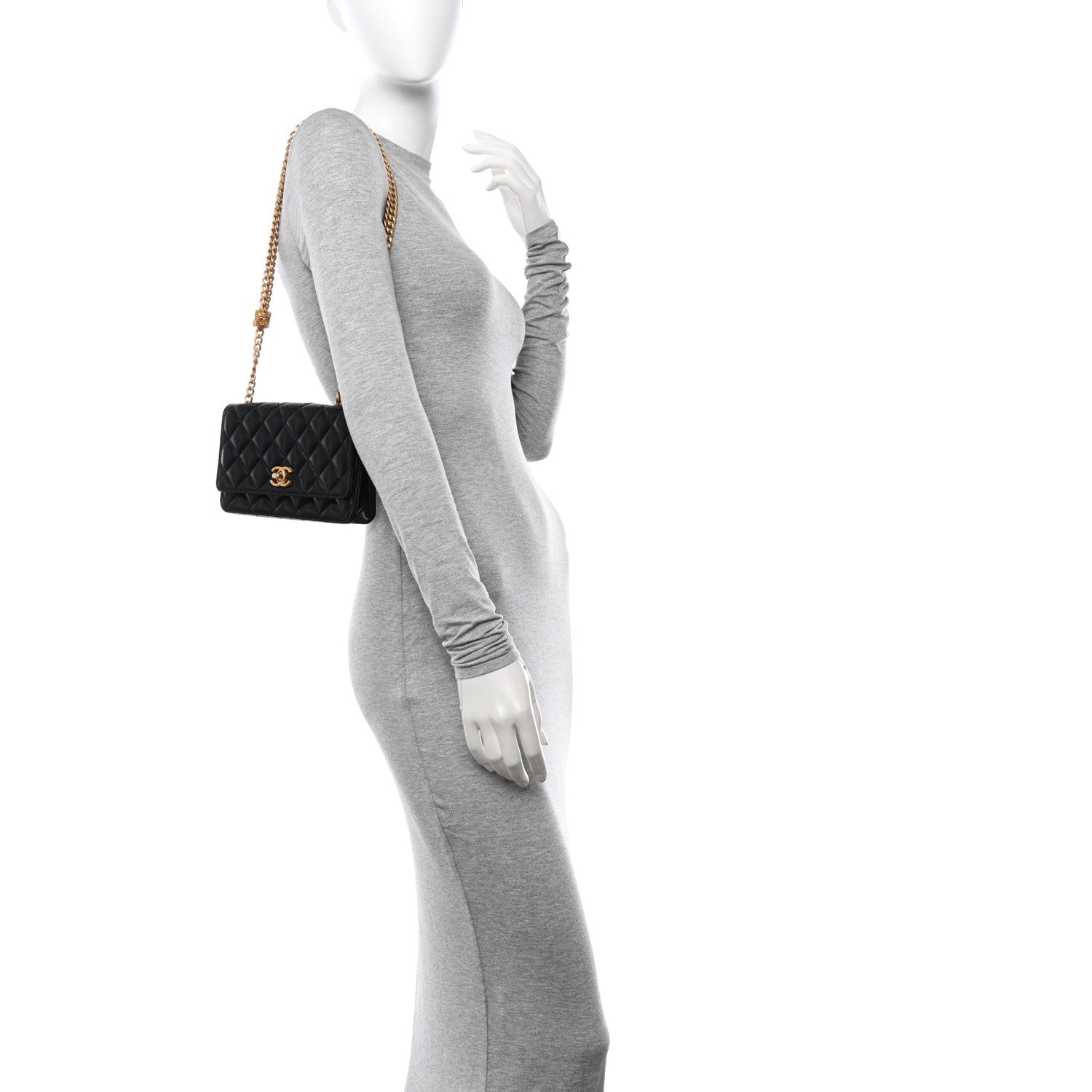 Chanel Lambskin Quilted Pillow Crush Wallet On Chain WOC Black 2 of 11