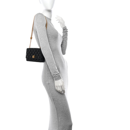 Chanel Lambskin Quilted Pillow Crush Wallet On Chain WOC Black 2 of 11