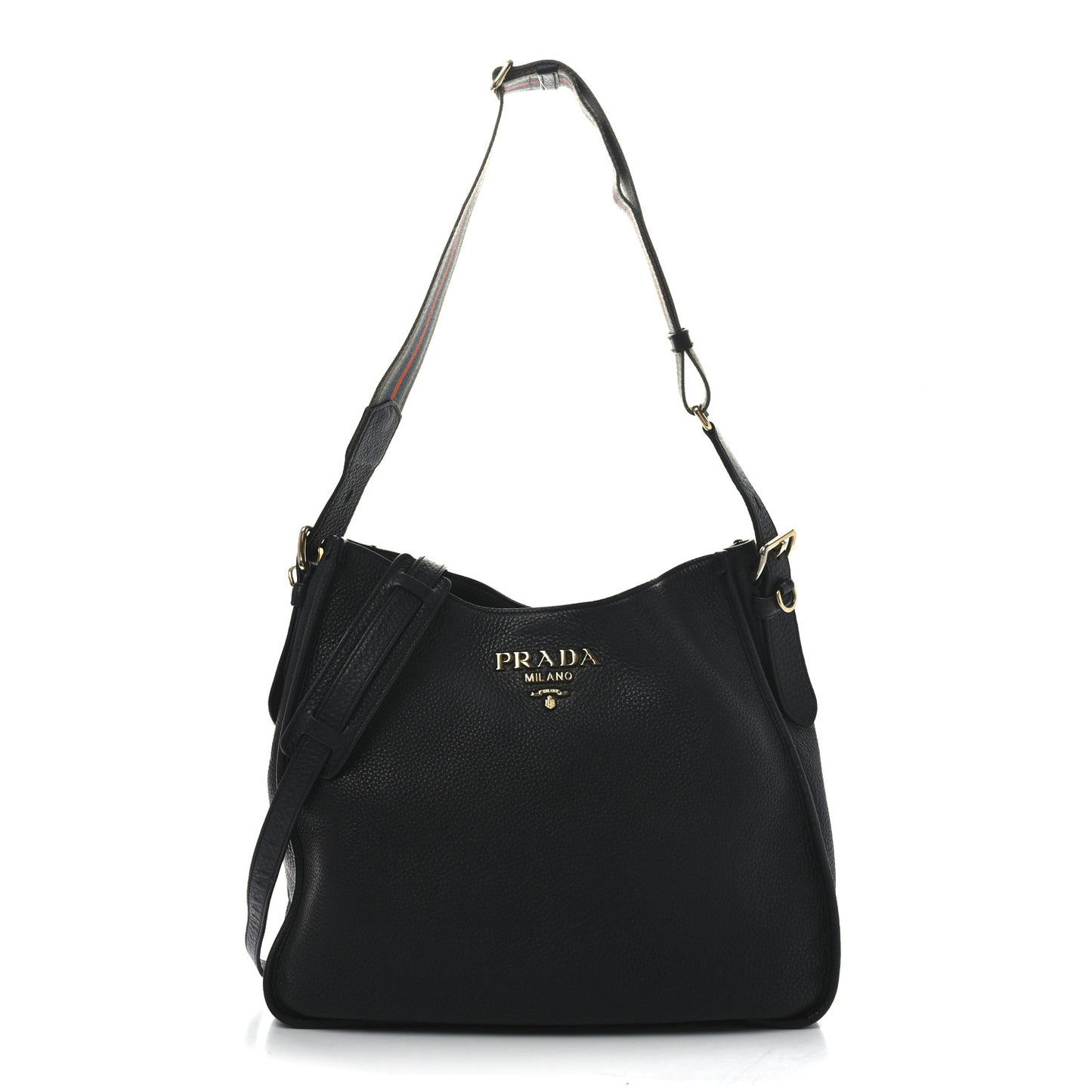 Vitello Daino Hobo Messenger Bag Black