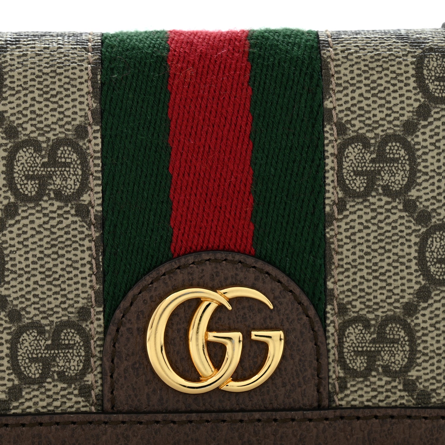 Gucci GG Supreme Monogram Web Ophidia Card Case Beige New Acero 9 of 9