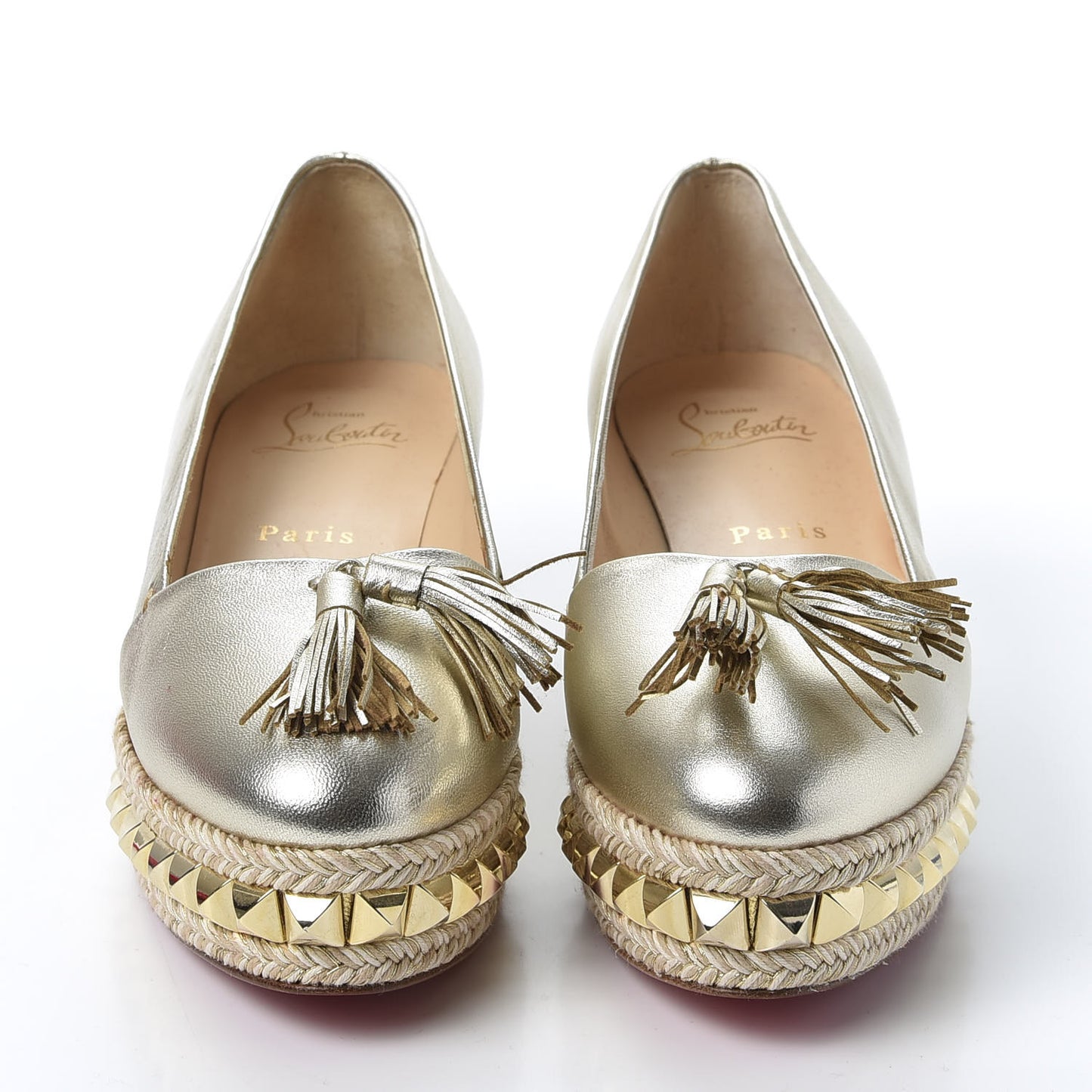 Metallic Nappa CA 70 Wedge Espadrilles 36 Platine