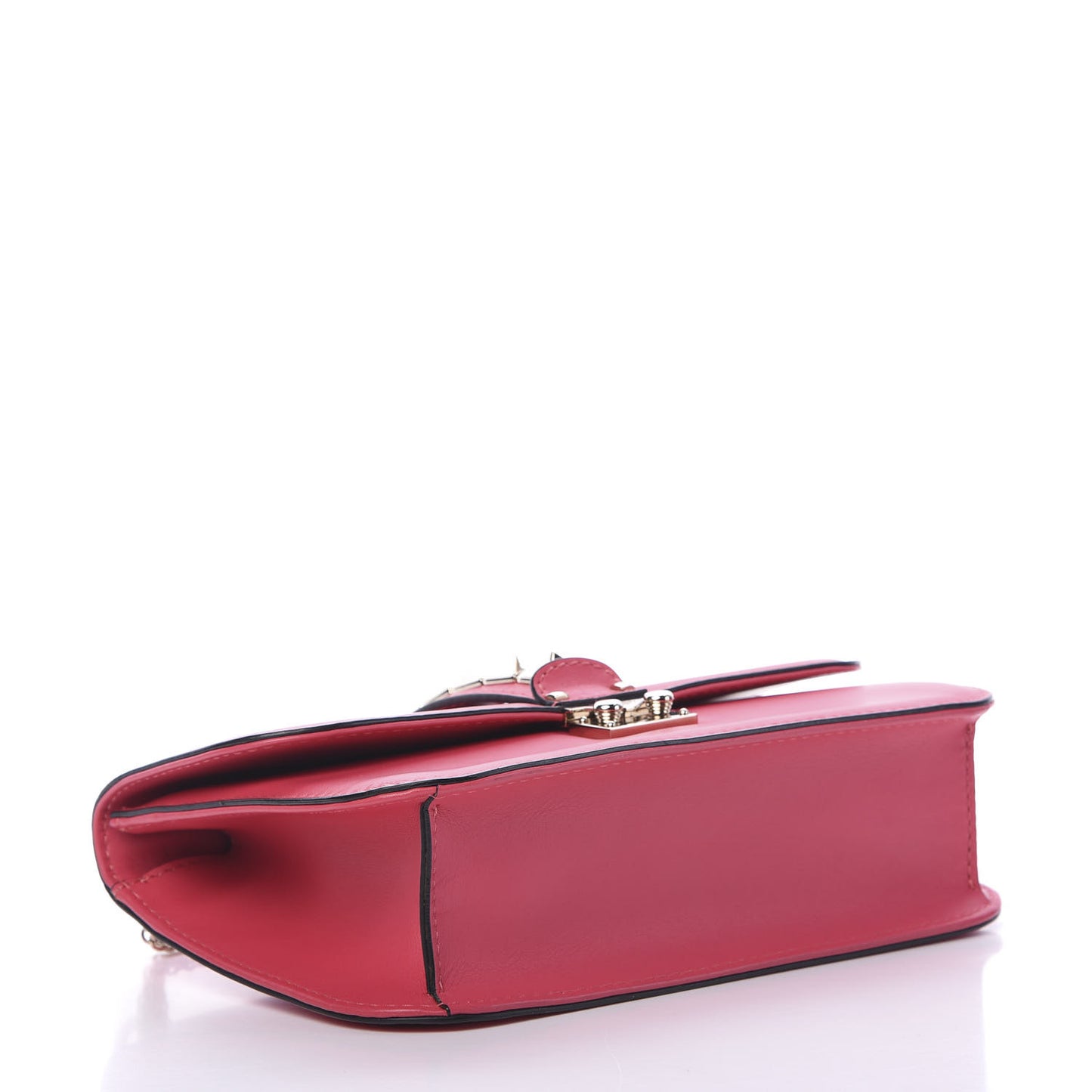 Vitello Medium Glam Lock Rockstud Flap Deep Rose