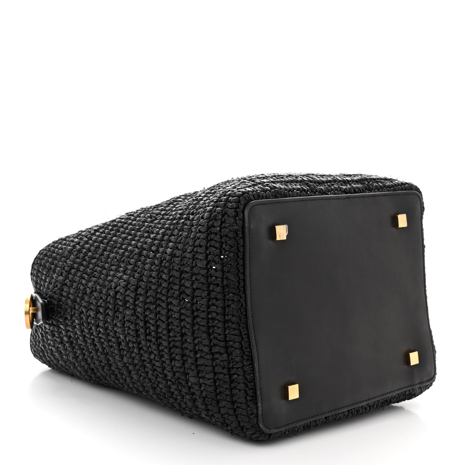 Saint Laurent Raffia Calfskin Monogram Le 37 Bucket Bag Black 5 of 11