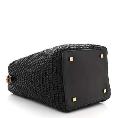 Saint Laurent Raffia Calfskin Monogram Le 37 Bucket Bag Black 5 of 11