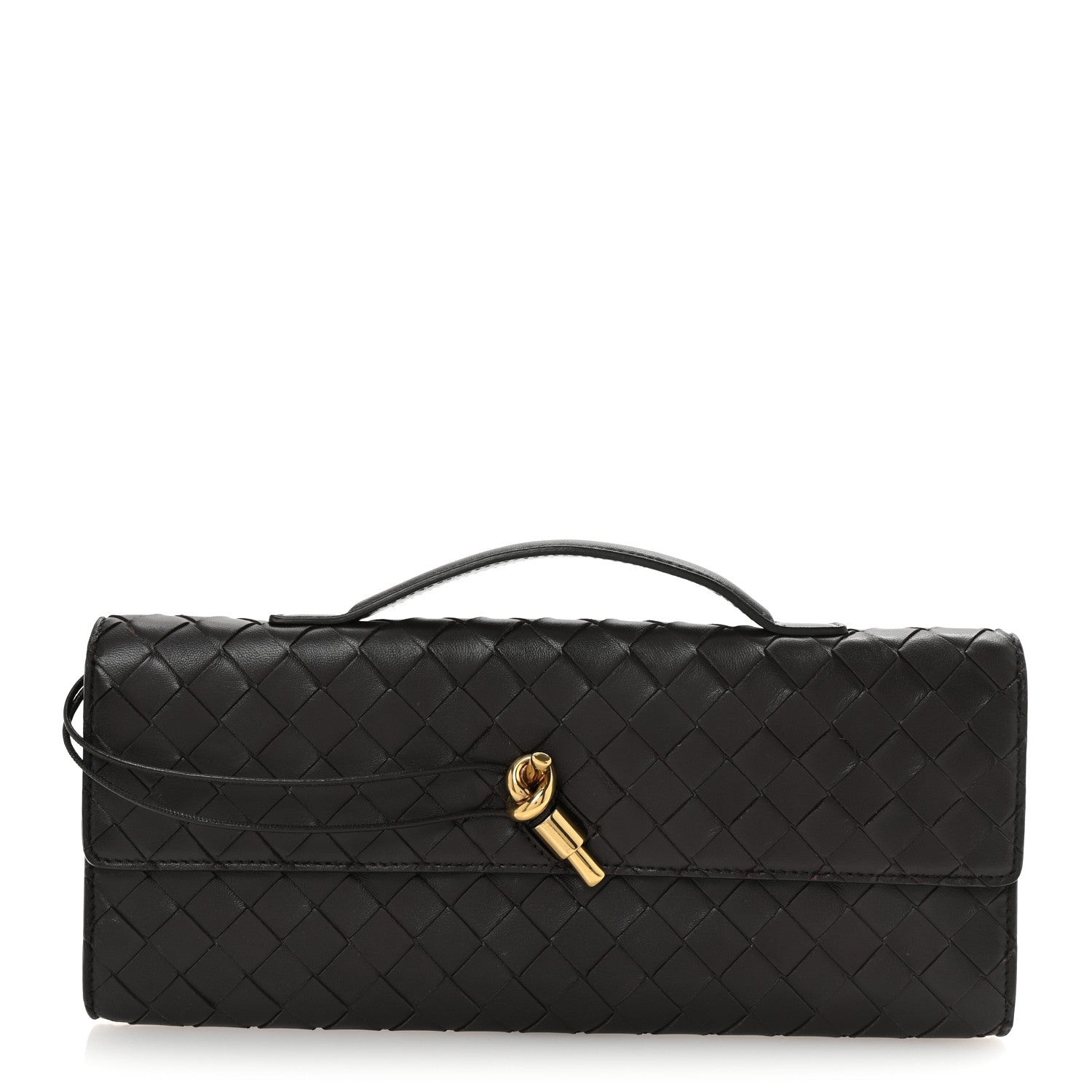 Bottega Veneta Nappa Intrecciato Long Andiamo Top Handle Clutch Fondant 1 of 6