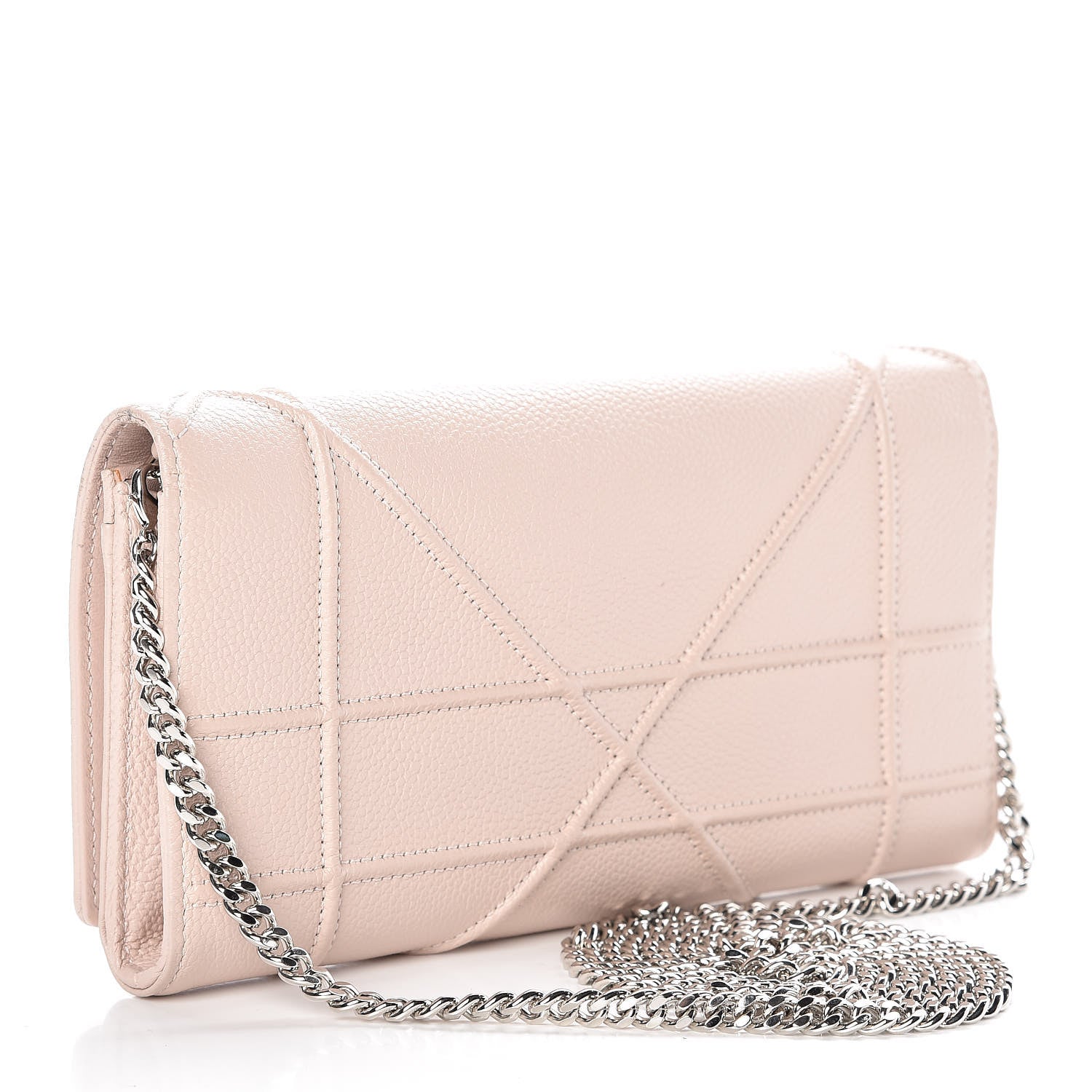 Christian Dior Grained Calfskin Diorama Croisiere Chain Wallet Rose Poudre 3 of 12