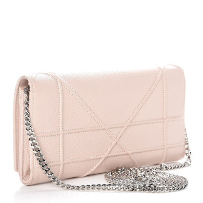 Christian Dior Grained Calfskin Diorama Croisiere Chain Wallet Rose Poudre 3 of 12