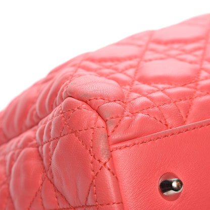 Christian Dior Lambskin Cannage Large Dior Soft Shopping Tote Coral 10 of 13