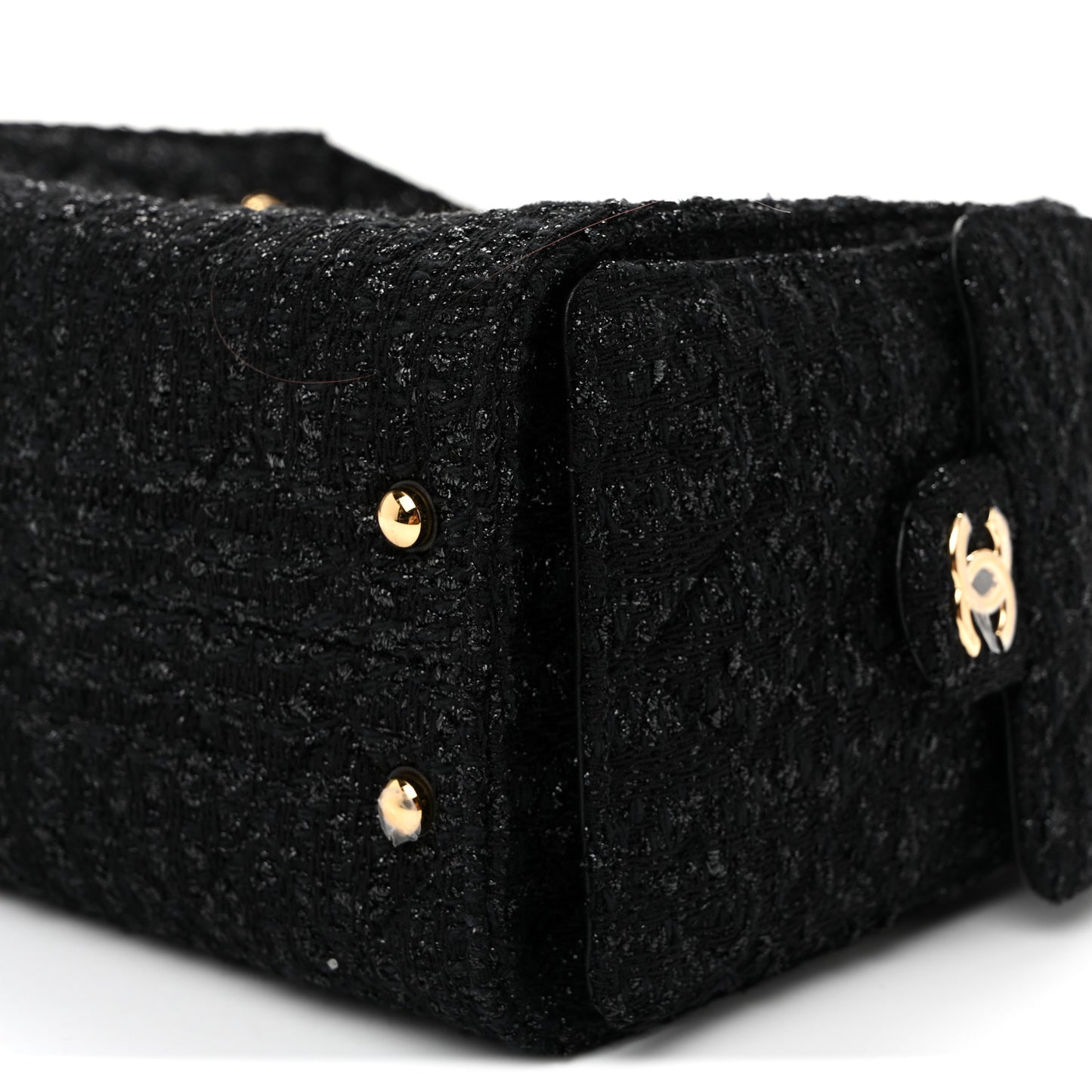 Tweed Quilted Small Chanel 25 Handbag Black