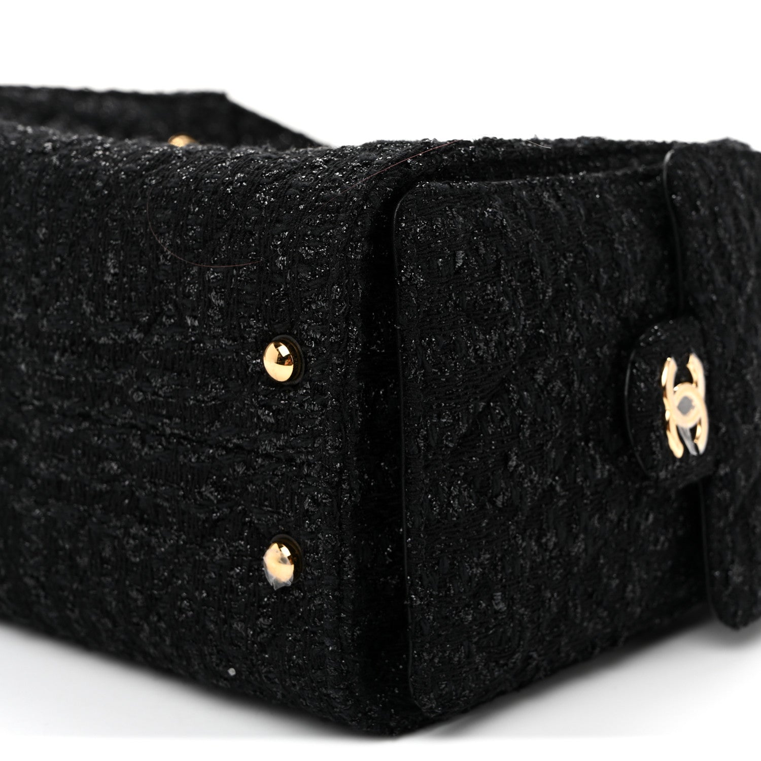 Chanel Tweed Quilted Small Chanel 25 Handbag Black 10 of 10
