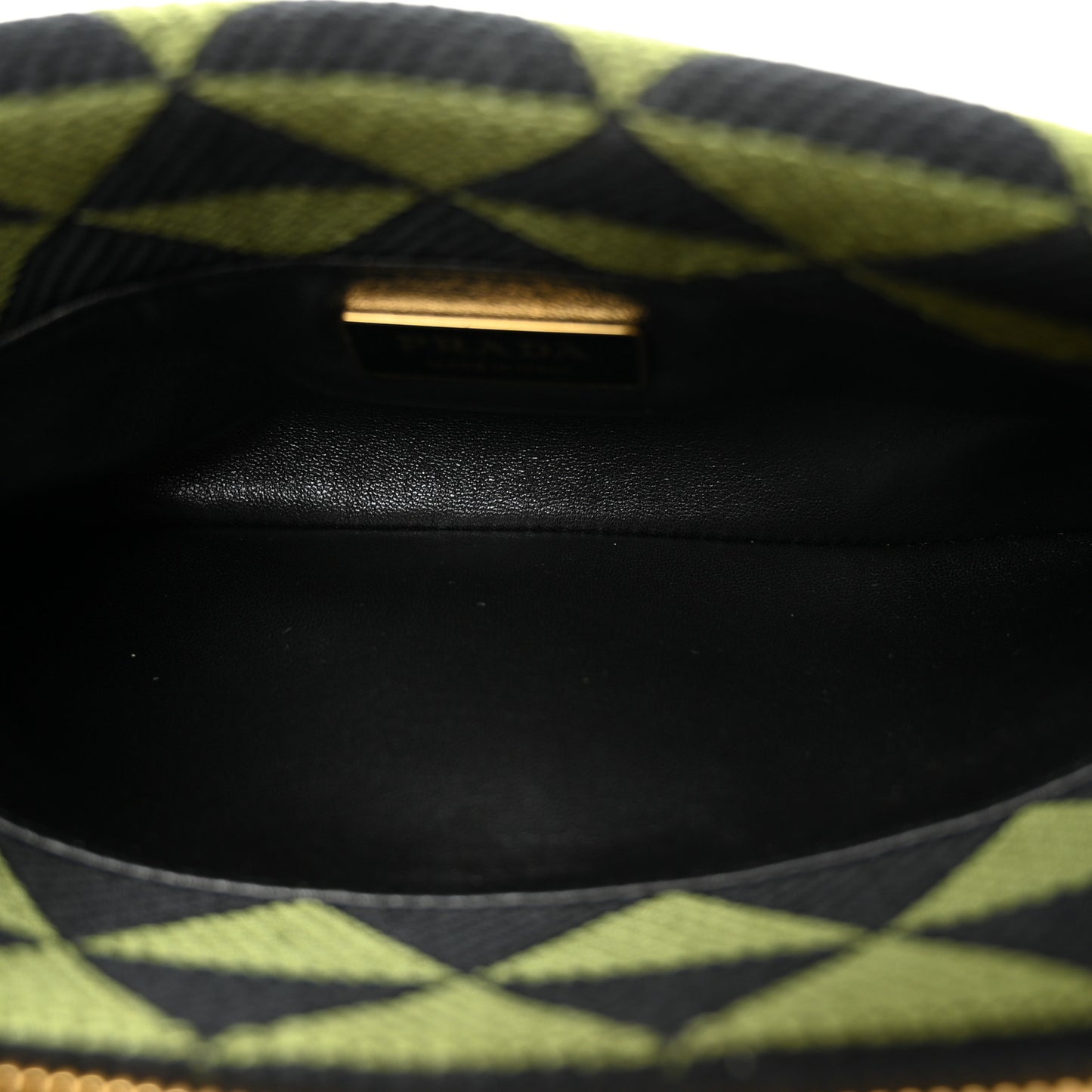 Jacquard Triangolo Symbole Embroidered Small Shoulder Bag Black Edera
