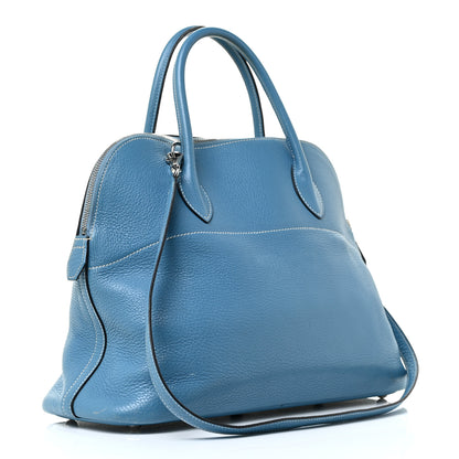 Hermes Taurillon Clemence Bolide 35 Bleu Jean 3 of 24