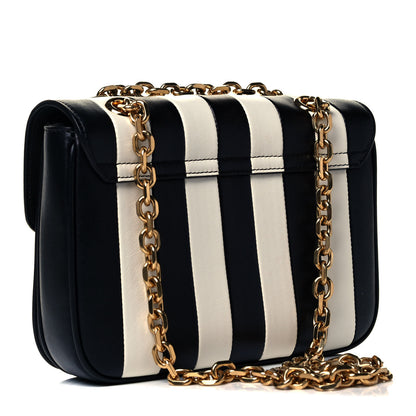Celine Shiny Calfskin Stripes Small C Bag Black 3 of 8
