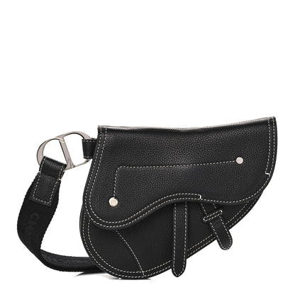 Christian Dior X KAWS Grained Calfskin Saddle Wristlet Black 1 of 10