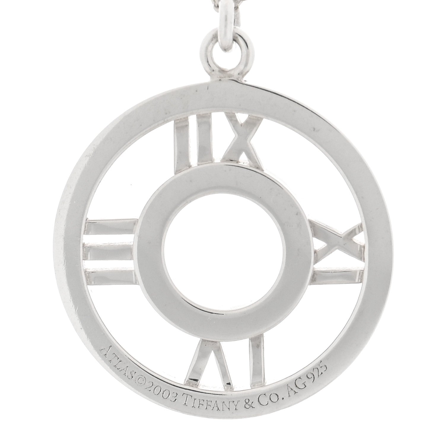 Tiffany Sterling Silver Medium Atlas Open Pendant Necklace 5 of 5