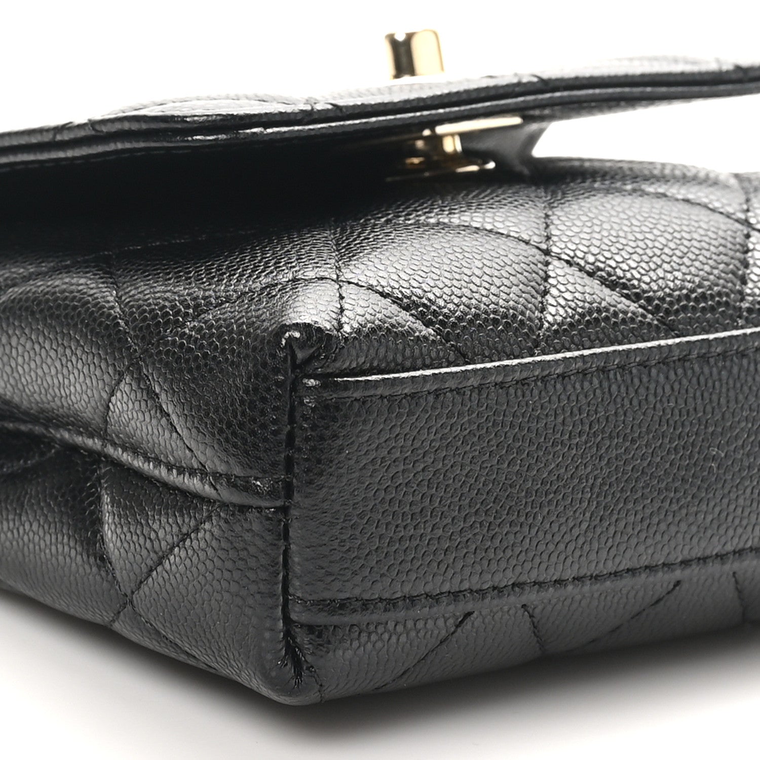 Chanel Caviar Quilted Nano Coco Handle Clutch With Chain Black 9 of 10