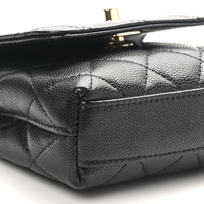 Chanel Caviar Quilted Nano Coco Handle Clutch With Chain Black 9 of 10