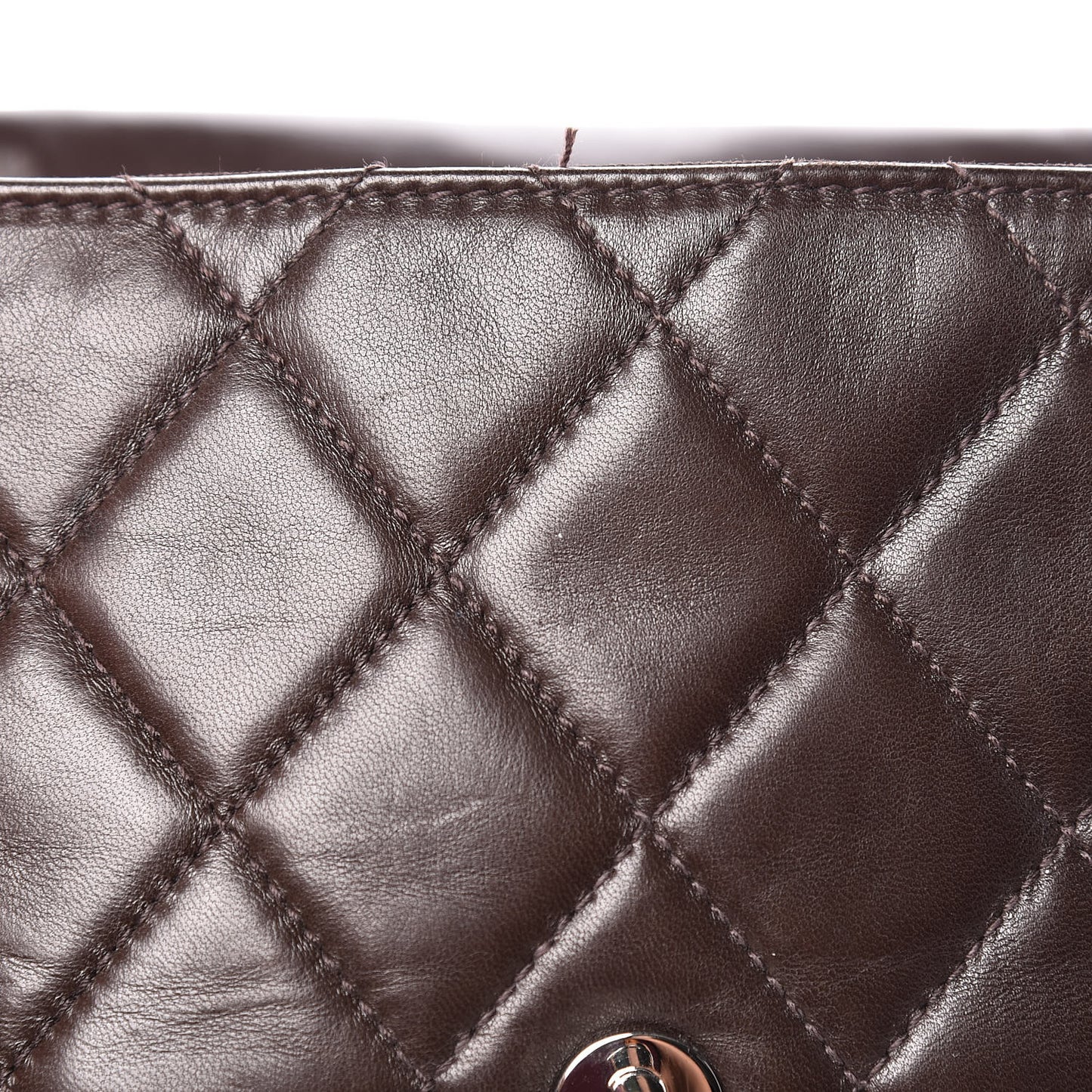 Lambskin Quilted Backpack Brown