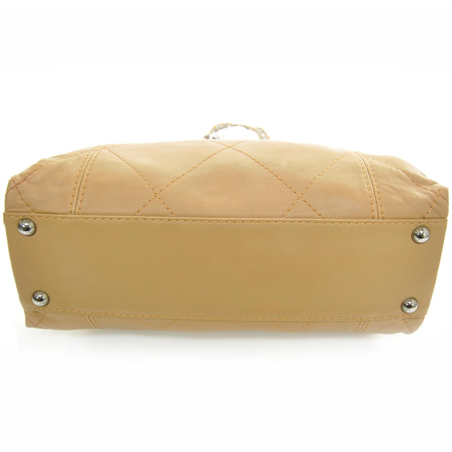 Lambskin Quilted Shoulder Bag Camel