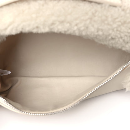 Loro Piana Lambskin Shearling Extra Pocket Shoulder Pouch Ivory 5 of 12