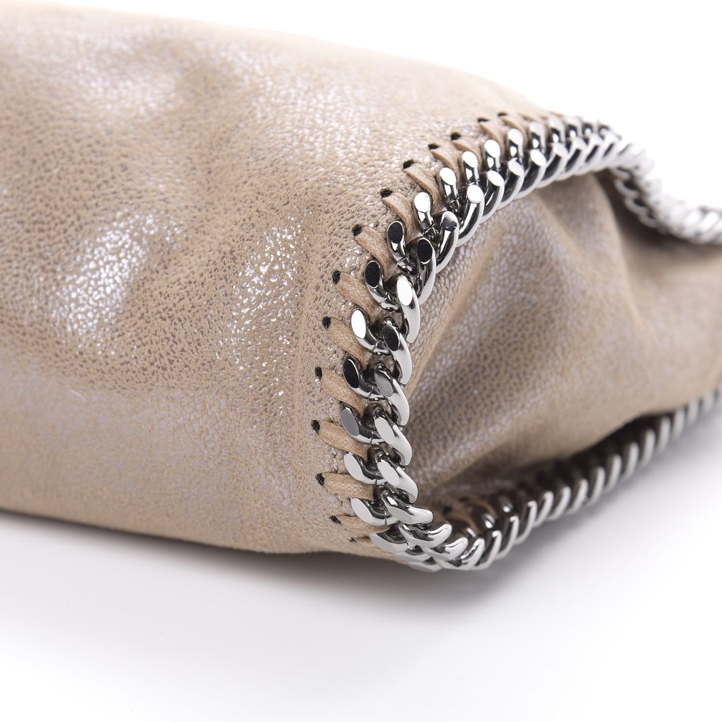 Shaggy Deer Mini Falabella Fold Over Tote Taupe