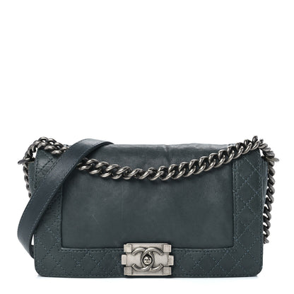 Chanel Calfskin Medium Boy Reverso Flap Blue 1 of 12