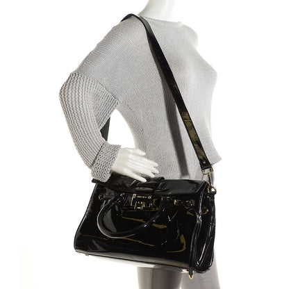 Jimmy Choo Patent Large Rosalie Satchel Black 2 of 7