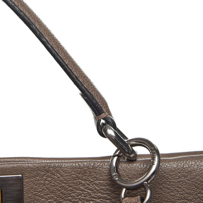 Fendi Goatskin Zucca Large Peekaboo Iconic Satchel Taupe Tobacco Moro 9 of 13
