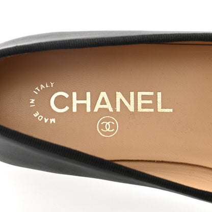 Chanel Lambskin Patent Cap Toe Ballerina Flats 36.5 Black 5 of 8