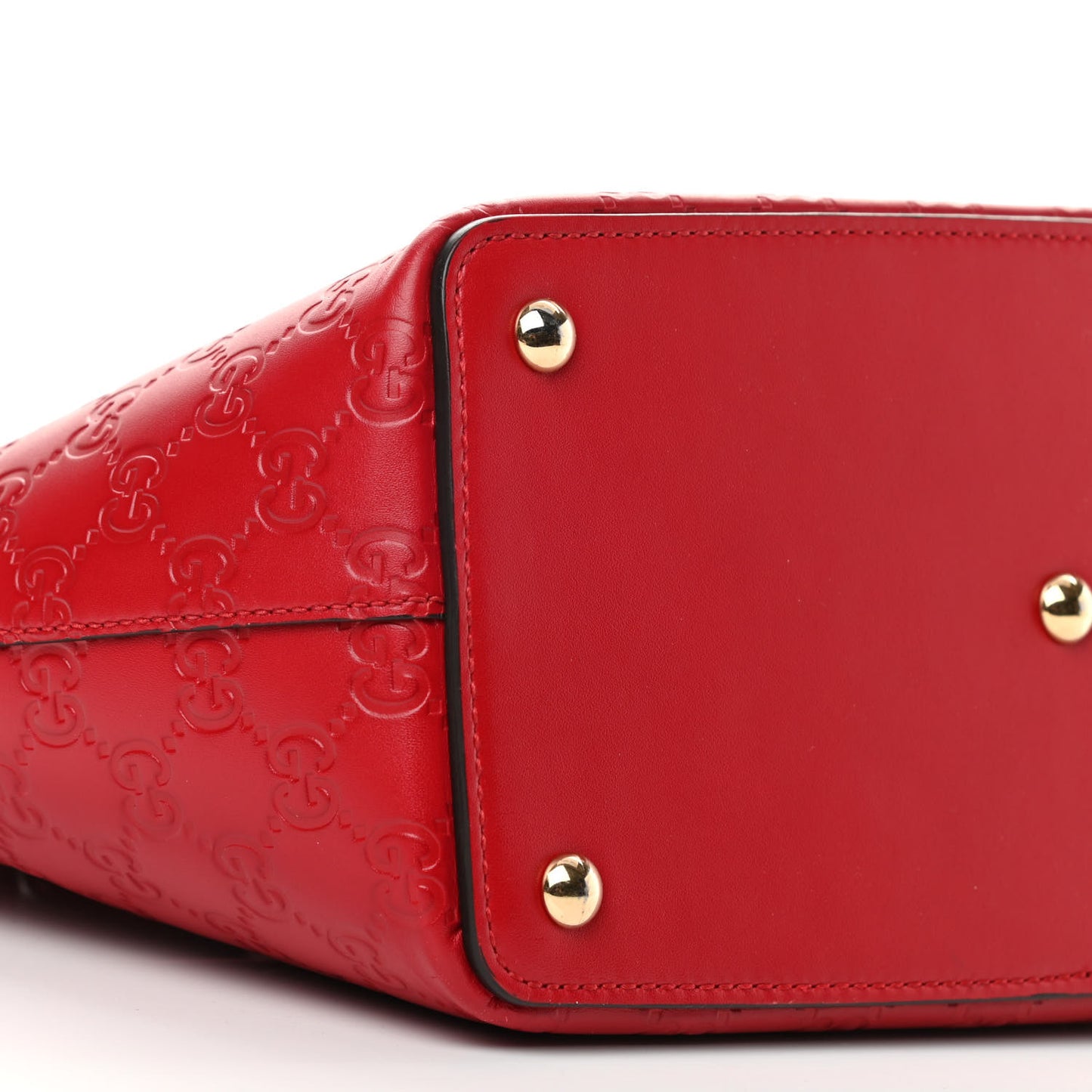 Guccissima Small Zippered Bucket Tote Hibiscus Red