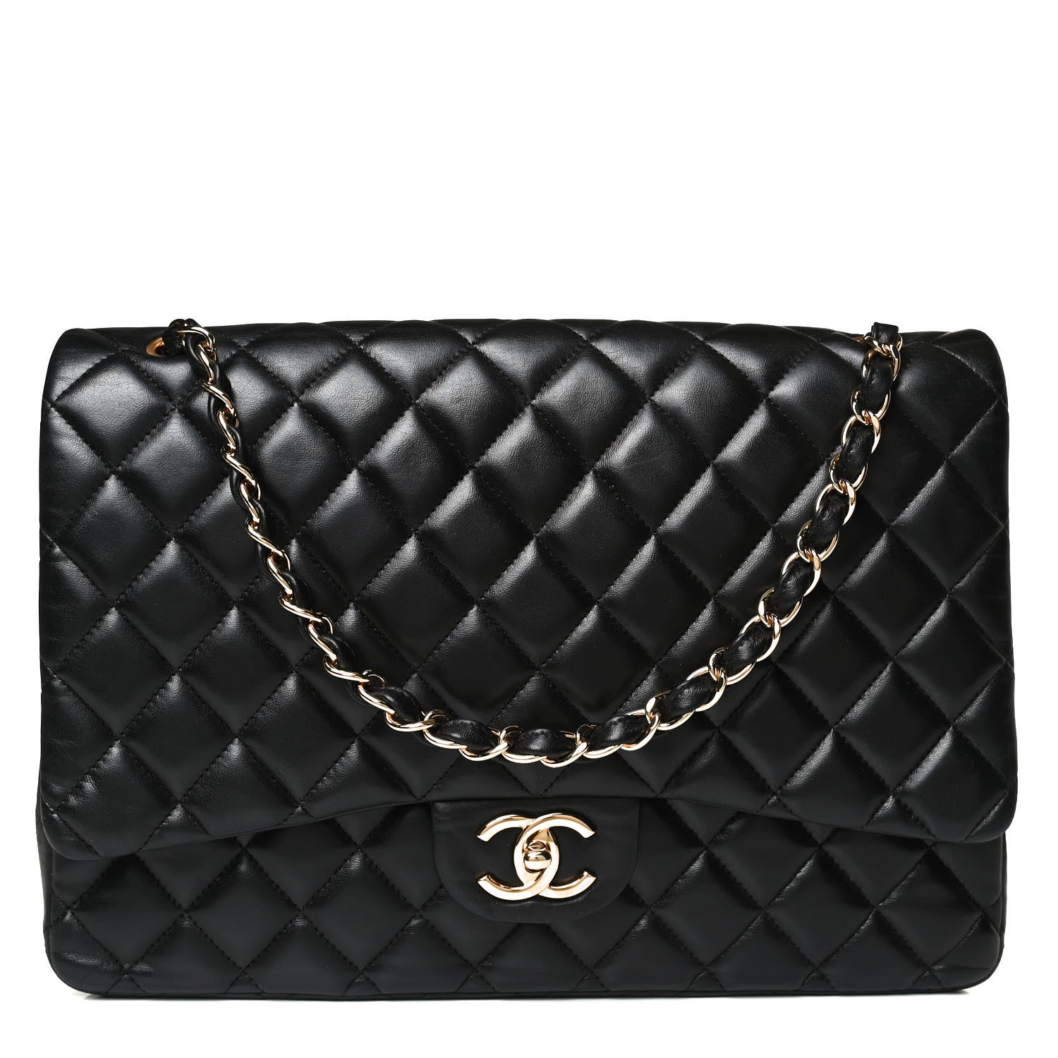 Chanel Lambskin Quilted Maxi Double Flap Black 1 of 13