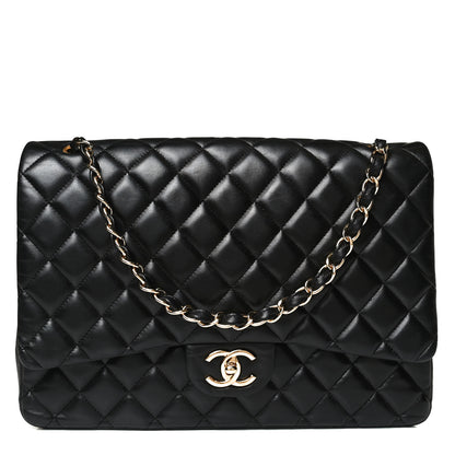 Chanel Lambskin Quilted Maxi Double Flap Black 1 of 13