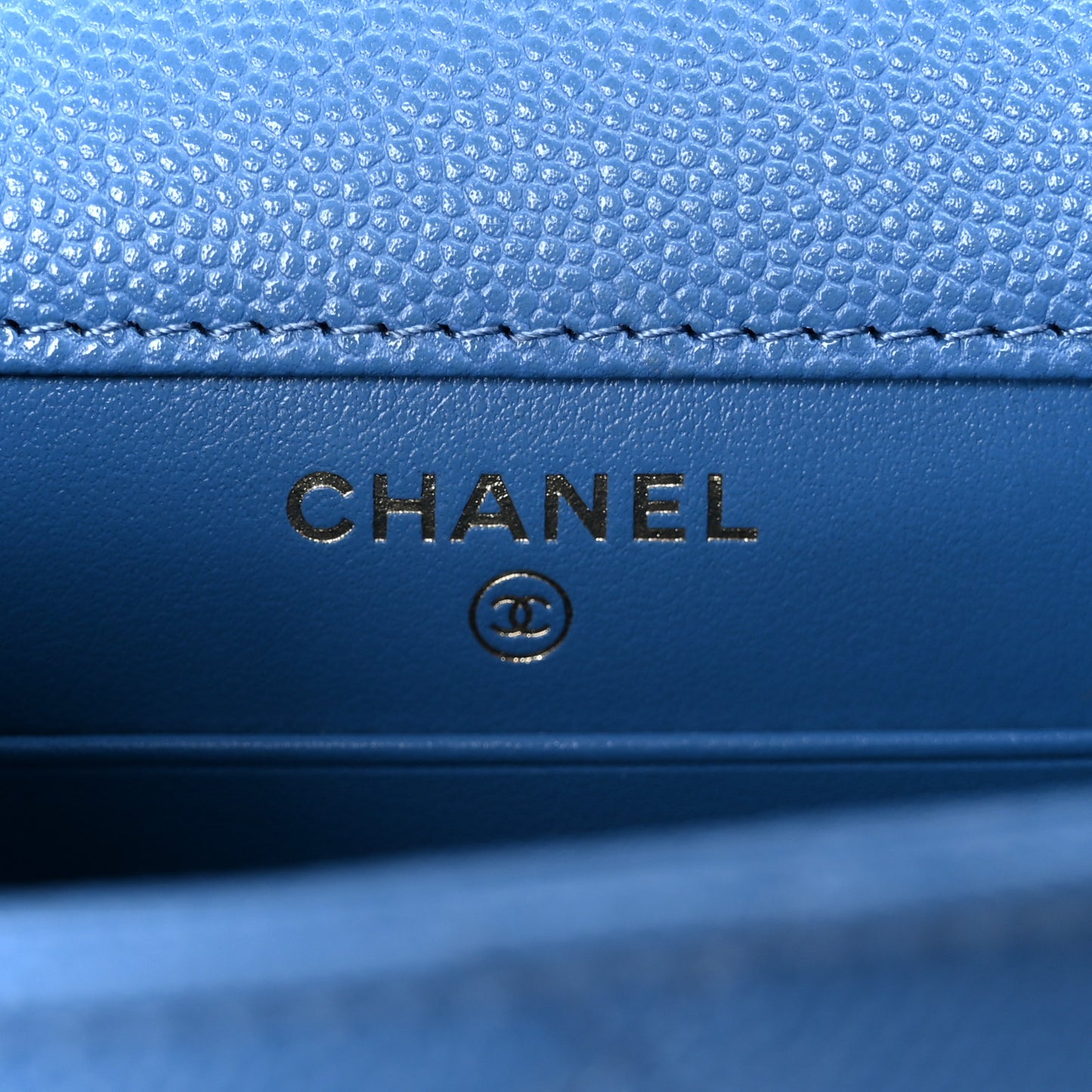 Caviar Quilted Classic Phone Holder Blue