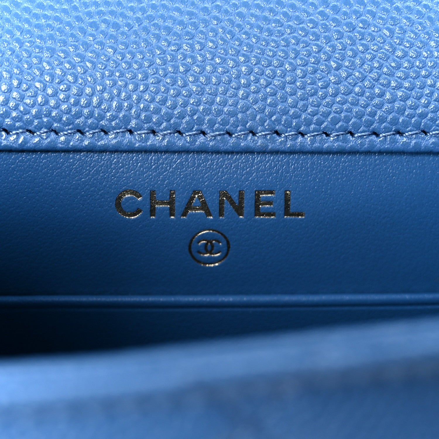 Chanel Caviar Quilted Classic Phone Holder Blue 5 of 12