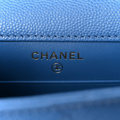 Chanel Caviar Quilted Classic Phone Holder Blue 5 of 12