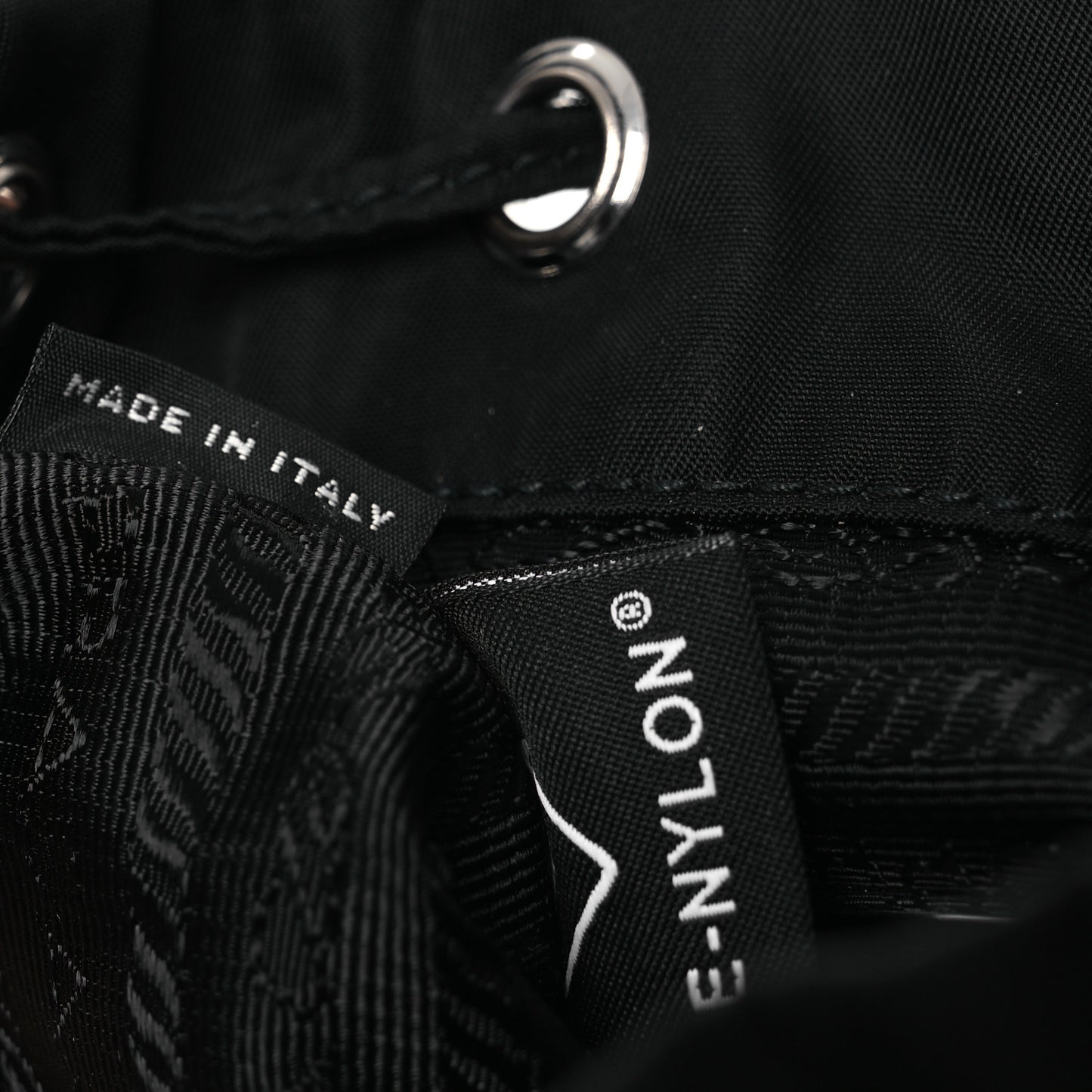Re-Nylon Vela Drawstring Wristlet Pouch Black