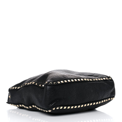 Valentino Garavani Pebbled Calfskin Large Rockstud Flip-Lock Messenger Bag Black 4 of 24