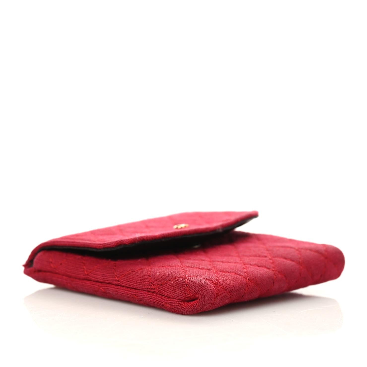 Chanel Jersey Quilted Micro Flap Bag Red 4 of 9