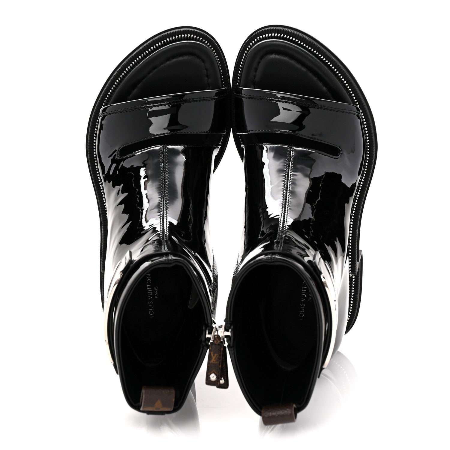 Louis Vuitton Patent Calfskin Moonlight Boots 37 Black 5 of 9
